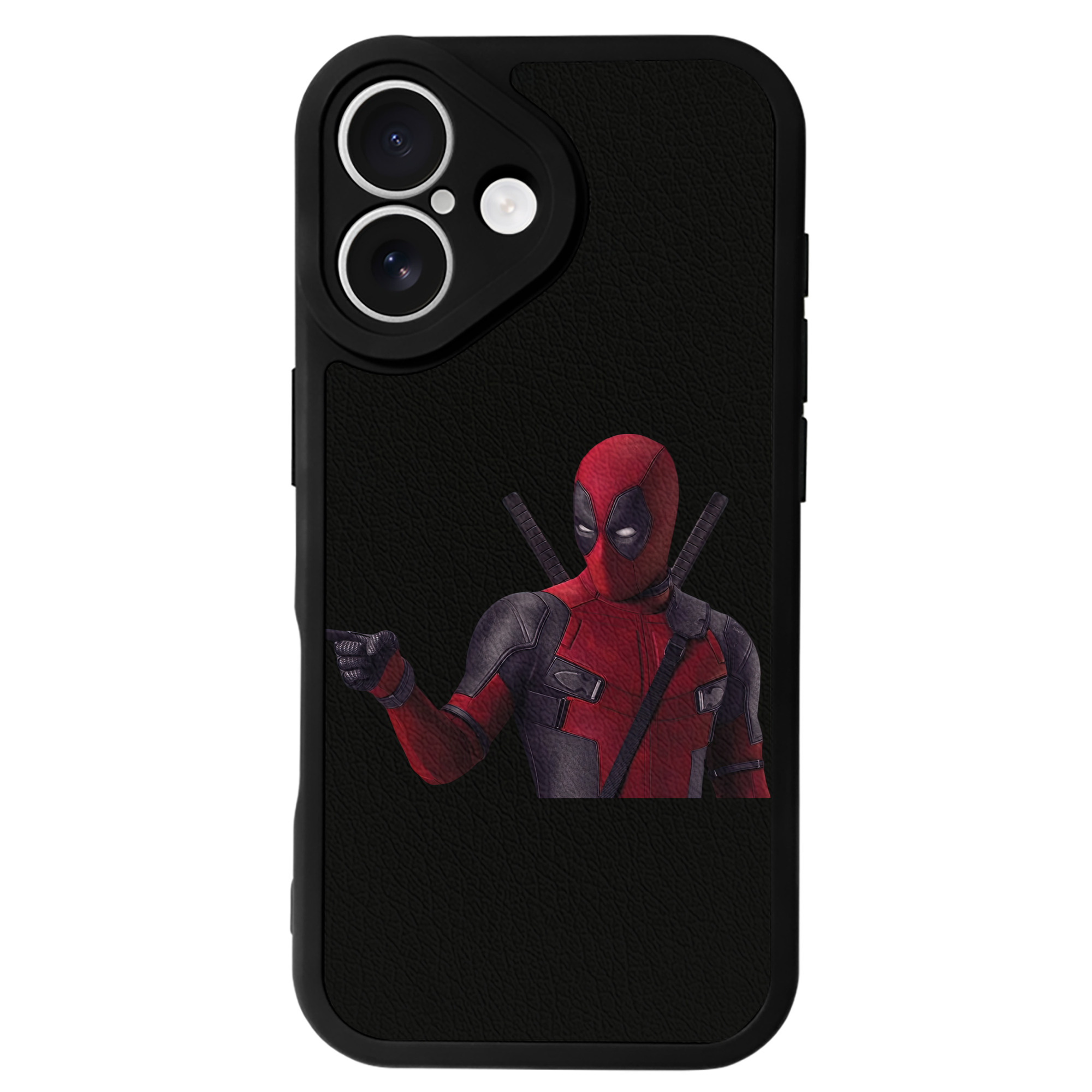 （画像用） Deadpool デッドプール 【iPhone 16シリーズ対応】シリコンスマホケース（レザー調） 材質：シリコン